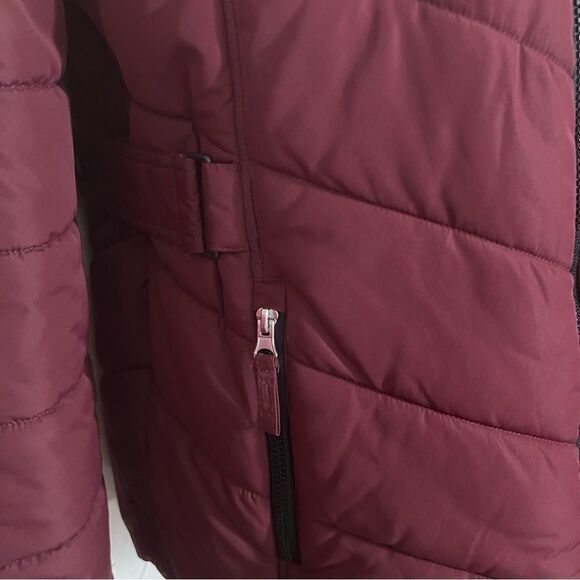 Free country burgundy hooded winter puffer jacket size large GUC - Picture 5 of 14